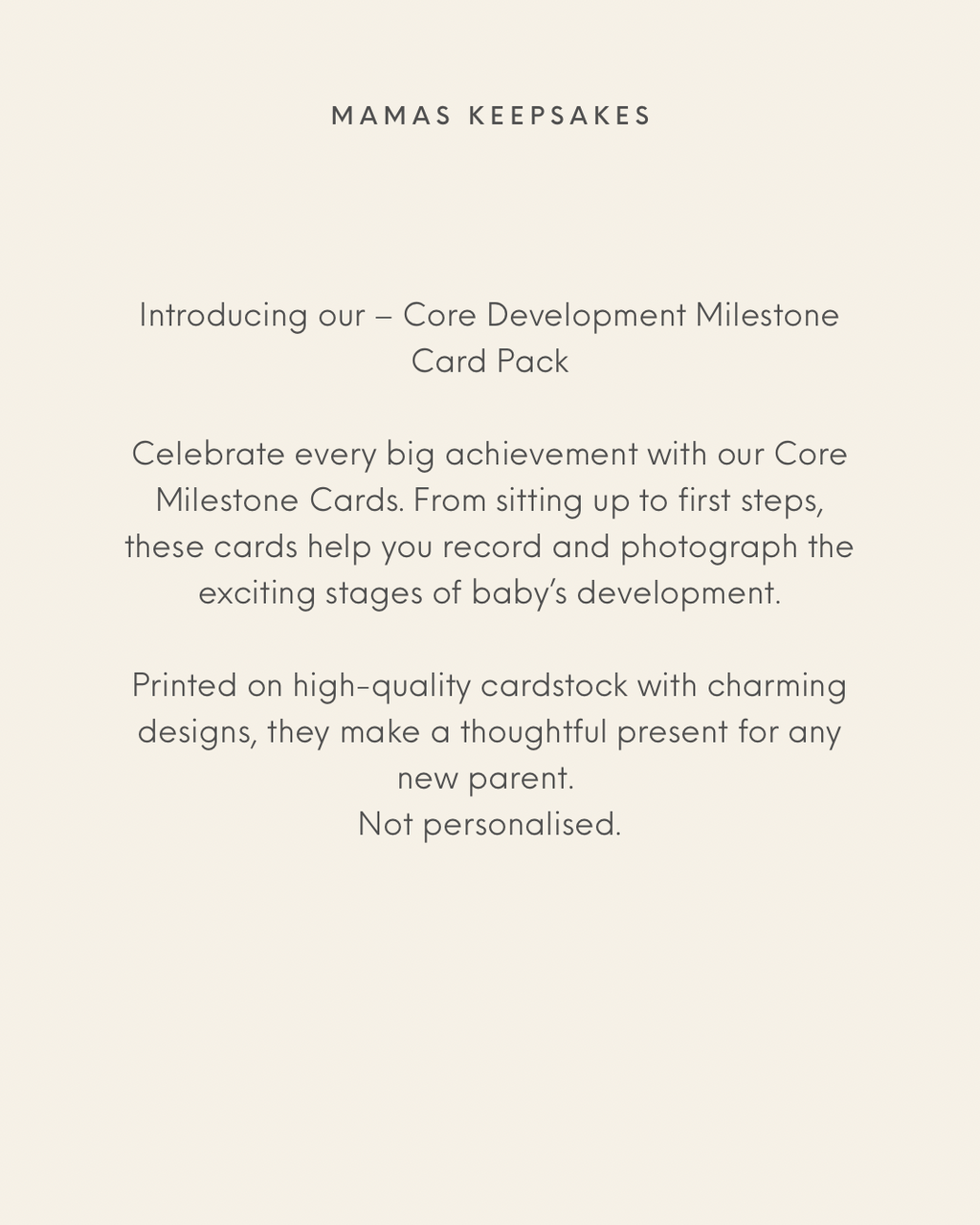 Core Development Milestone Cards