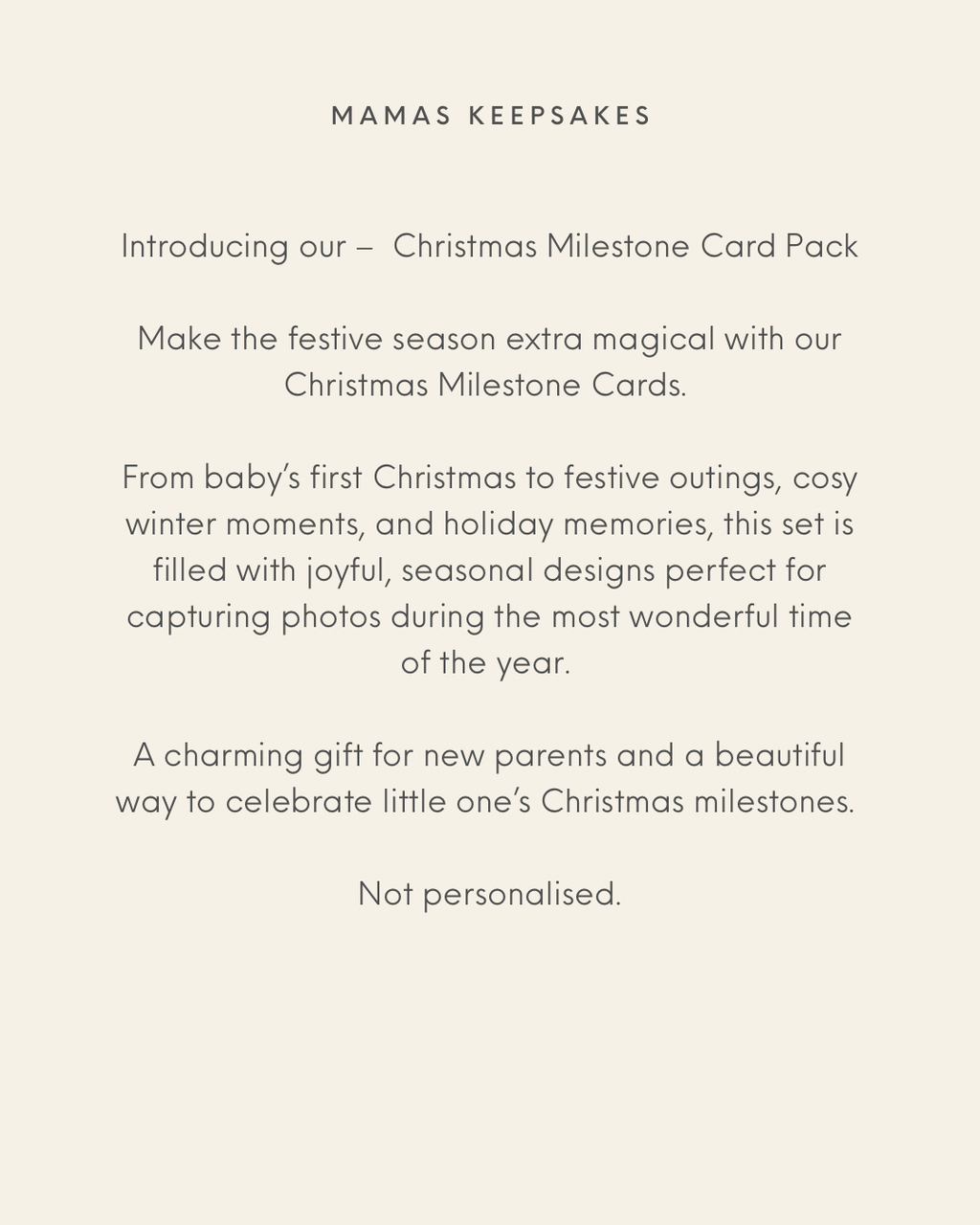 Christmas Milestone Cards