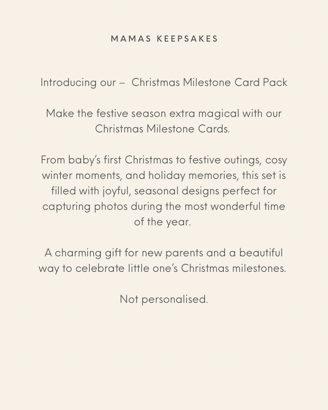 Christmas Milestone Cards
